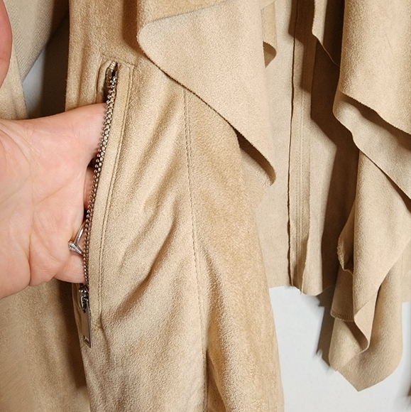 Carmen faux suede waterfall open front cardigan jacket - Picture 17 of 17